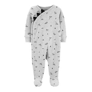 Carter’s NWT boys 3M snap front dinosaur one piece in Heather grey / black